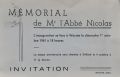 Invitation à l'inauguration du 1er octobre 1961