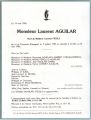 Faire-part du décès de Laurent Aguilar le 19/05/1986