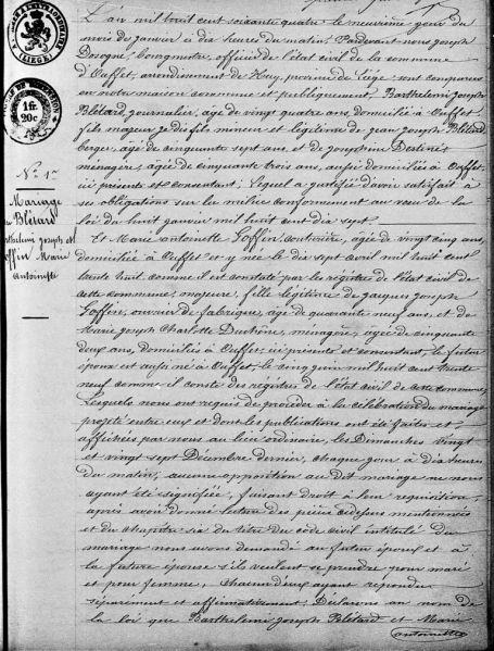 Fichier:Blétard Barthélemy X Goffin Antoinette 1 acte de 00.jpg