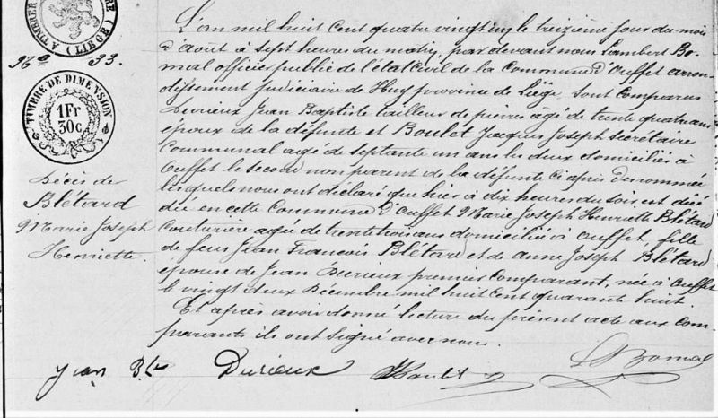 Fichier:Blétard Marie Joseph dite Henriette acte de +.jpg