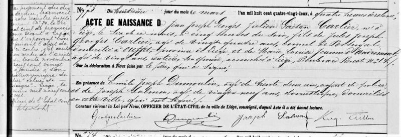 Fichier:Carlier Jean Joseph Georges acte de 0 en 1882.jpg