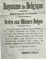 Ordre du Lieutenant Général Clooten commandant supérieur de la base de Calais le 23 octobre 1915