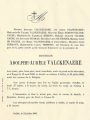 Faire part de décès A. A. Valckenaere