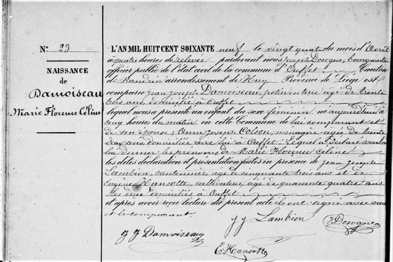 Fichier:Damoiseaux Marie Flornce dite Céline acte de 0.jpg
