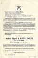 Faire part décès Gabrielle Dekens Bruxelles 26.02.1949