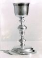 Calice, pied circulaire, argent et bord coupe doré, XIXe