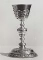 Calice, pied circulaire à palmettes, argent et coupe dorée, 1715