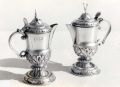 Burettes (2), ornées de feuilles d'acanthe, en argent, intérieur doré, 1701