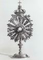 Ostensoir, soleil, pied ovale, argent et laiton doré, XIXe
