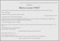 Faire-part décès de Marie-Louise Fivet