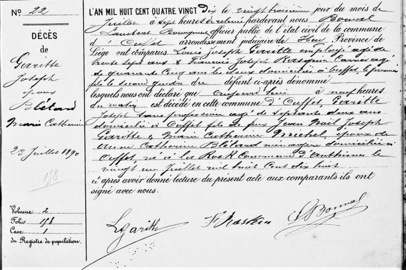 Fichier:Garitte Joseph acte de +.jpg