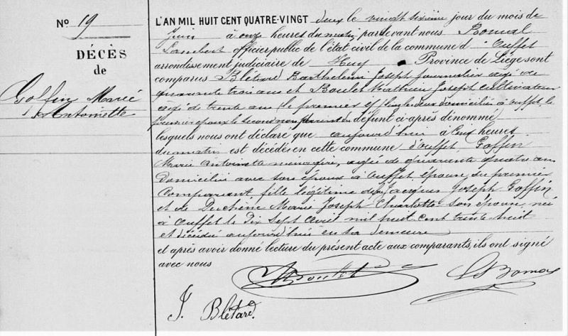 Fichier:Goffin Antoinette acte de +.jpg