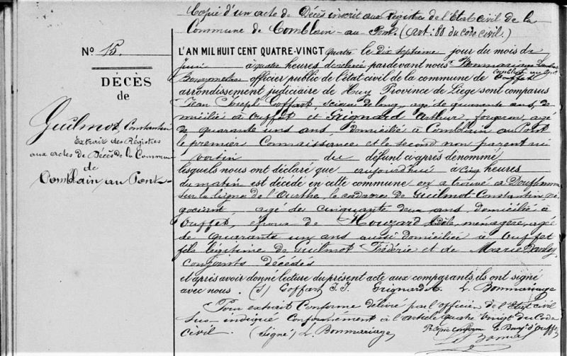 Fichier:Guilmot Constntin acte de +.jpg