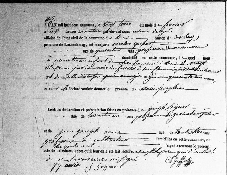 Fichier:Guissart Marie Joséphine acte de 0.jpg