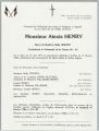 Décès d'Alexis Henry le 11/02/1986