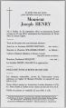 Décès de Joseph Henry le 22/05/2001