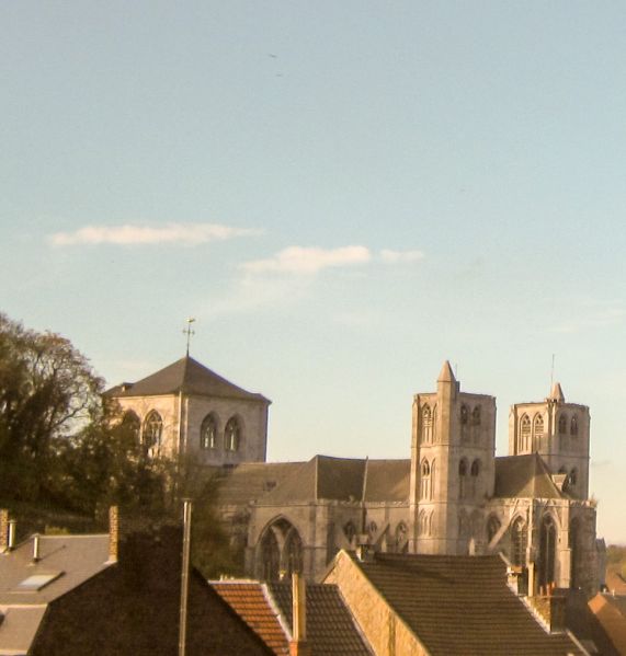 Fichier:La collégiale de Huy avec ses 3 tours.jpg