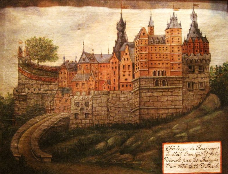 Fichier:Le vieux château de Huy en 1649.JPG
