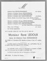 Décès de René Ledoux le 11/10/1991