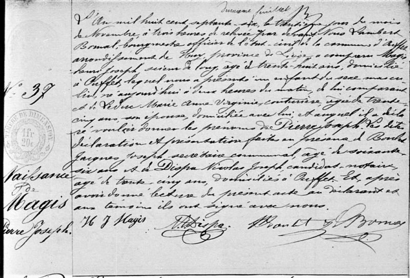 Fichier:Magis Pierre dit Joseph acte de 0.jpg