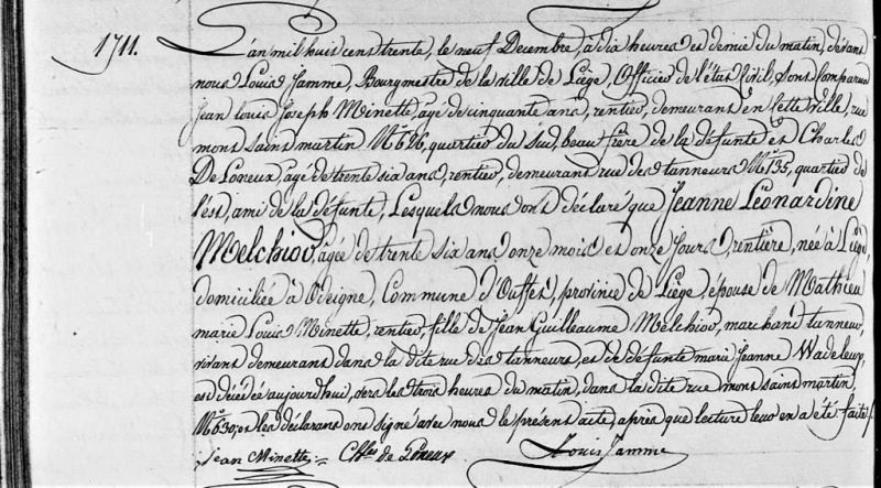 Fichier:Melchior Léonardine acte de +de Liège.jpg