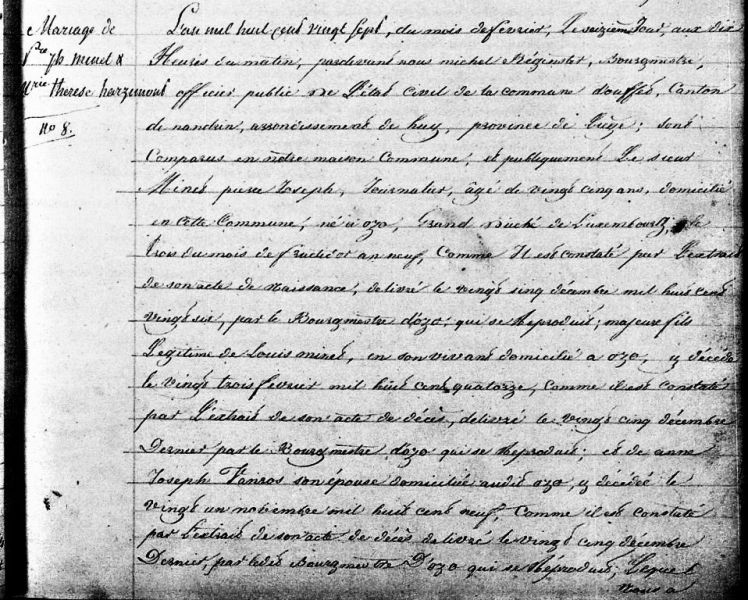 Fichier:Minet Pierre X Harzimont Marie Thérèse 1 acte 00.jpg