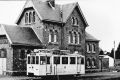 L'autorail en gare de Warzée, le trafic voyageurs cessera en 1947