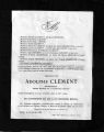 Faire-part de décès d'Adolphe Clément