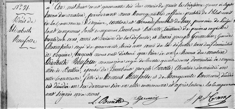 Fichier:Roufosse Marie Elisabeth acte de +.jpg