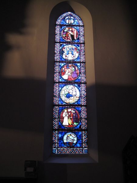 Fichier:Vitrail de saint Dominique à La Sarte.JPG