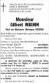Faire-part de décès de Gilbert Walhin