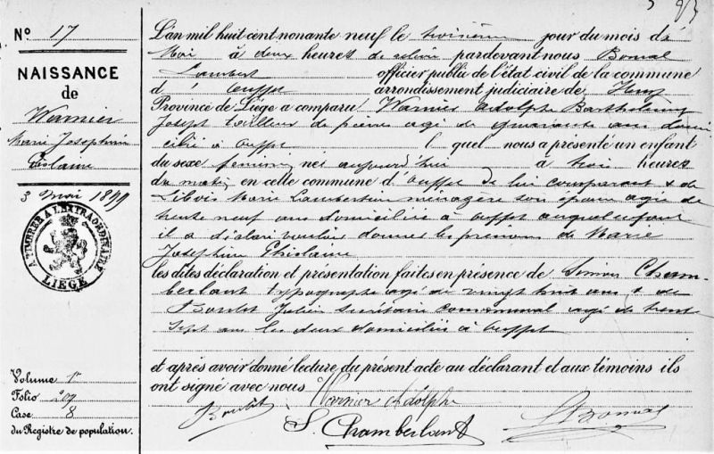 Fichier:Warnier Marie -enfant acte de 0.jpg